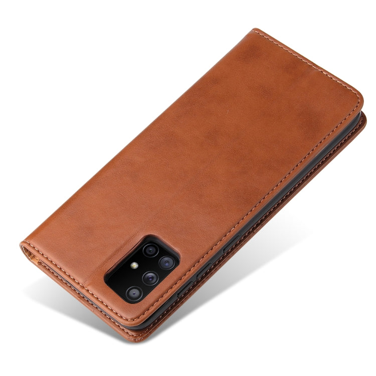 For Galaxy A51 / M40s Fierre Shann PU Genuine Leather Texture Horizontal Flip Leather Case with Holder & Card Slots & Wallet