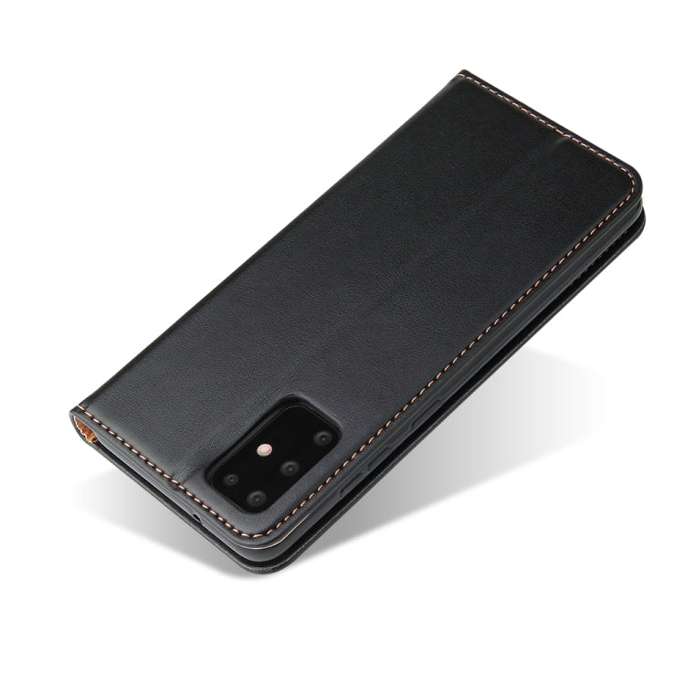 For Galaxy S20 Fierre Shann PU Genuine Leather Texture Horizontal Flip Leather Case with Holder & Card Slots & Wallet