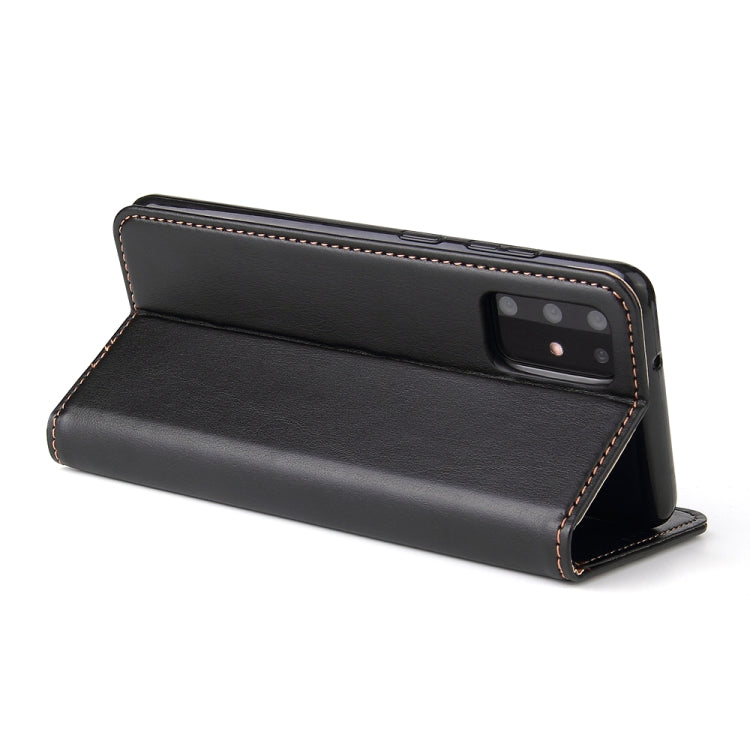 For Galaxy S20 Fierre Shann PU Genuine Leather Texture Horizontal Flip Leather Case with Holder & Card Slots & Wallet