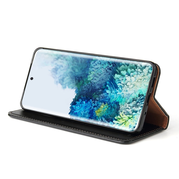 For Galaxy S20 Fierre Shann PU Genuine Leather Texture Horizontal Flip Leather Case with Holder & Card Slots & Wallet