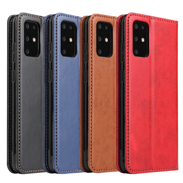 For Galaxy S20 Fierre Shann PU Genuine Leather Texture Horizontal Flip Leather Case with Holder & Card Slots & Wallet