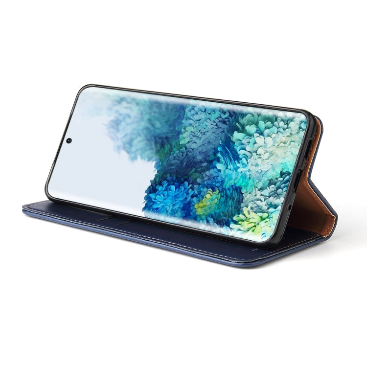 For Galaxy S20 Fierre Shann PU Genuine Leather Texture Horizontal Flip Leather Case with Holder & Card Slots & Wallet