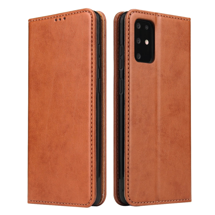 For Galaxy S20 Fierre Shann PU Genuine Leather Texture Horizontal Flip Leather Case with Holder & Card Slots & Wallet