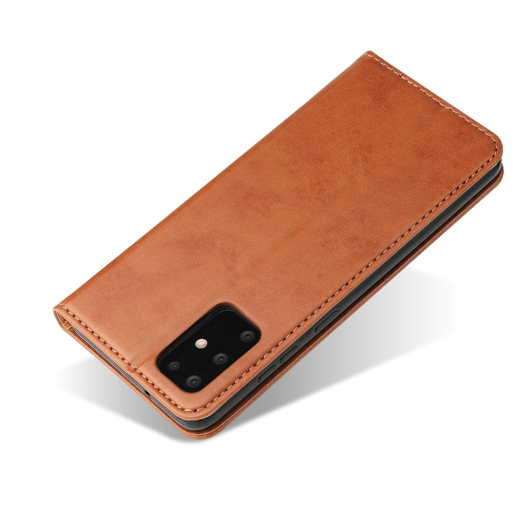 For Galaxy S20 Fierre Shann PU Genuine Leather Texture Horizontal Flip Leather Case with Holder & Card Slots & Wallet