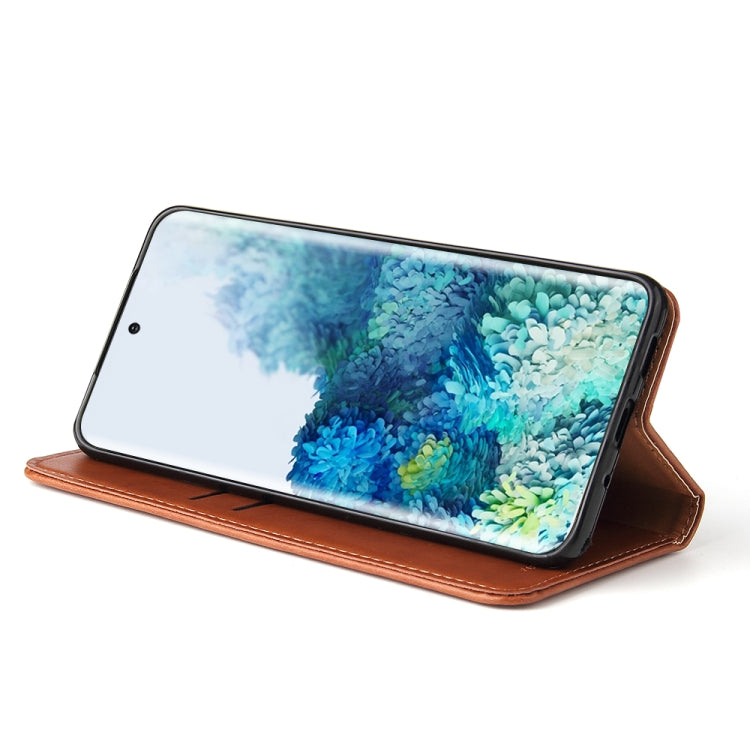 For Galaxy S20+ Fierre Shann PU Genuine Leather Texture Horizontal Flip Leather Case with Holder & Card Slots & Wallet