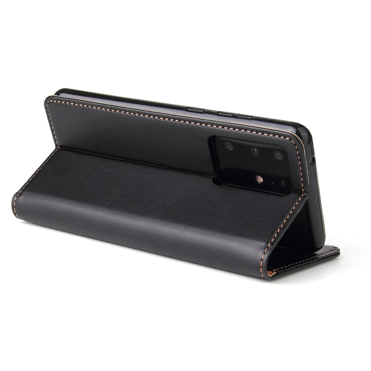 For Galaxy S20 Ultra Fierre Shann PU Genuine Leather Texture Horizontal Flip Leather Case with Holder & Card Slots & Wallet