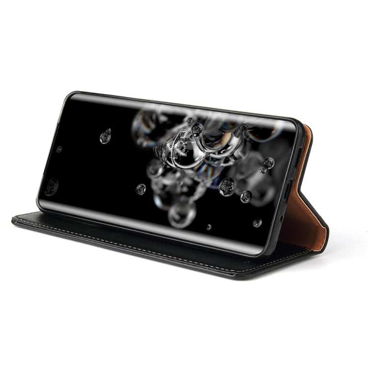 For Galaxy S20 Ultra Fierre Shann PU Genuine Leather Texture Horizontal Flip Leather Case with Holder & Card Slots & Wallet