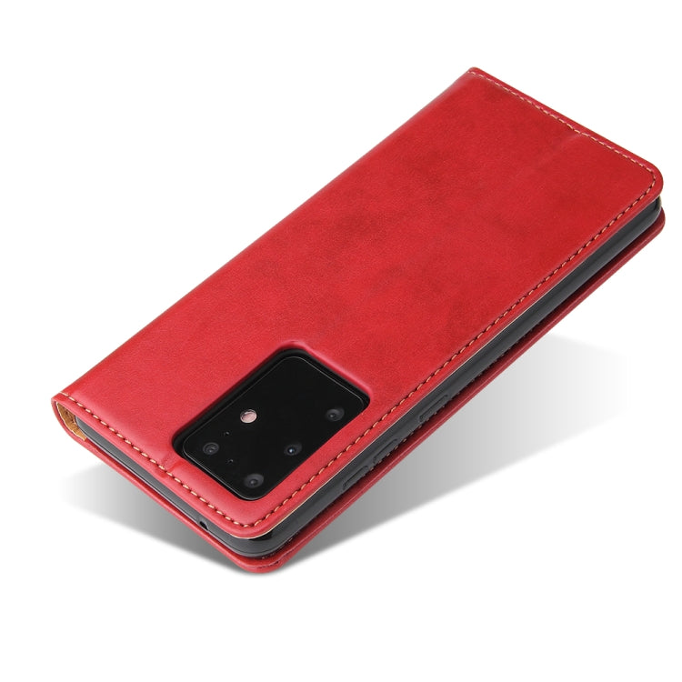 For Galaxy S20 Ultra Fierre Shann PU Genuine Leather Texture Horizontal Flip Leather Case with Holder & Card Slots & Wallet