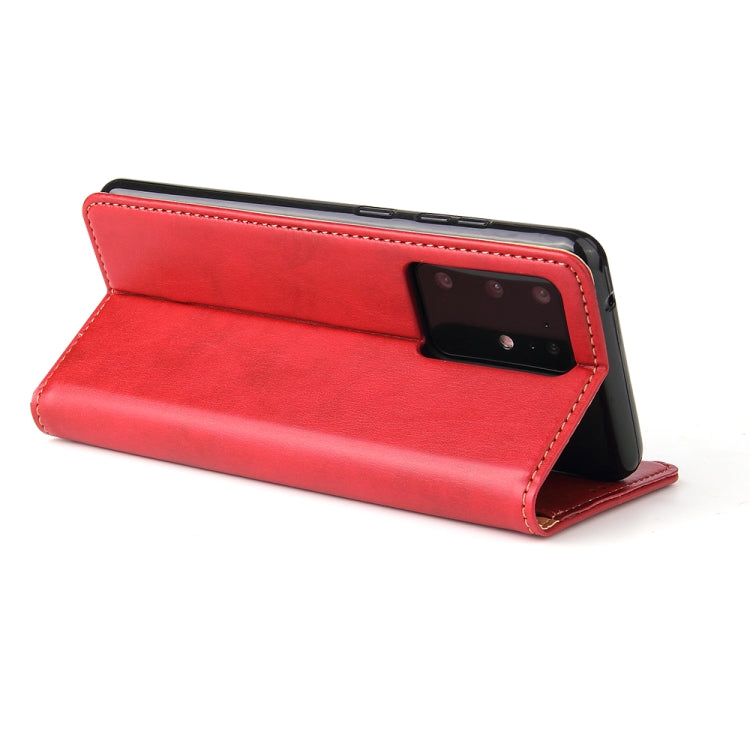 For Galaxy S20 Ultra Fierre Shann PU Genuine Leather Texture Horizontal Flip Leather Case with Holder & Card Slots & Wallet