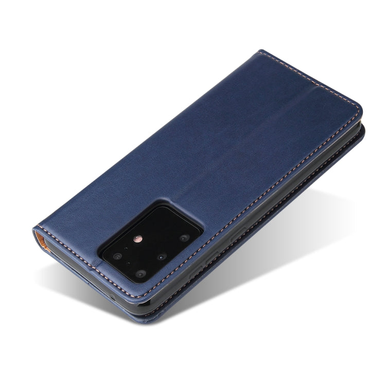 For Galaxy S20 Ultra Fierre Shann PU Genuine Leather Texture Horizontal Flip Leather Case with Holder & Card Slots & Wallet