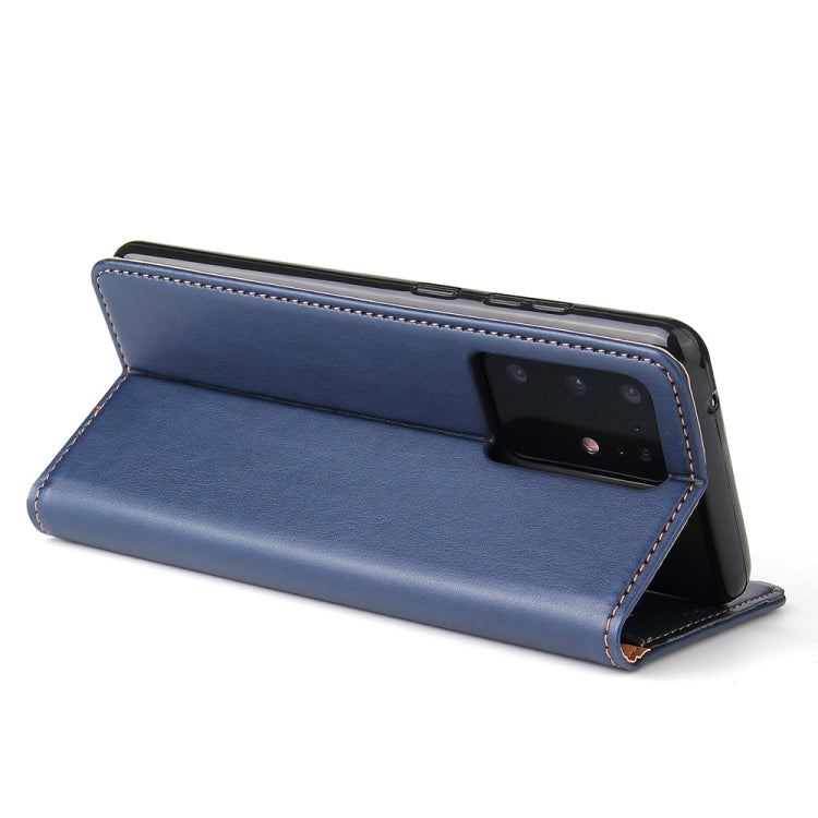 For Galaxy S20 Ultra Fierre Shann PU Genuine Leather Texture Horizontal Flip Leather Case with Holder & Card Slots & Wallet
