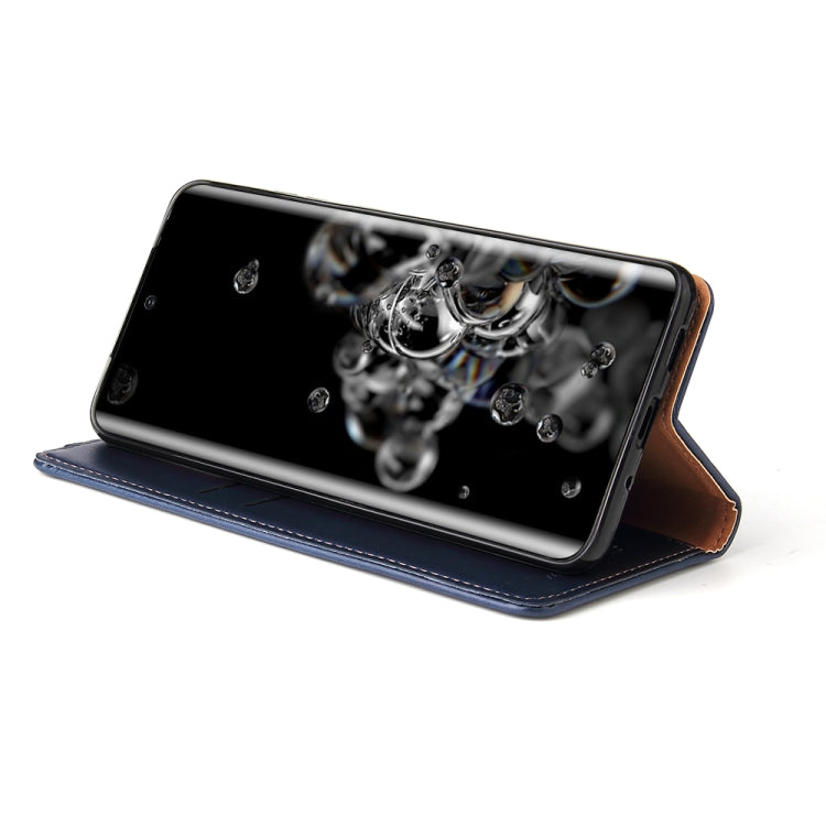 For Galaxy S20 Ultra Fierre Shann PU Genuine Leather Texture Horizontal Flip Leather Case with Holder & Card Slots & Wallet