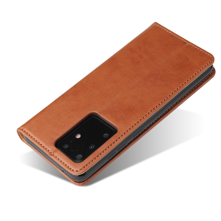 For Galaxy S20 Ultra Fierre Shann PU Genuine Leather Texture Horizontal Flip Leather Case with Holder & Card Slots & Wallet