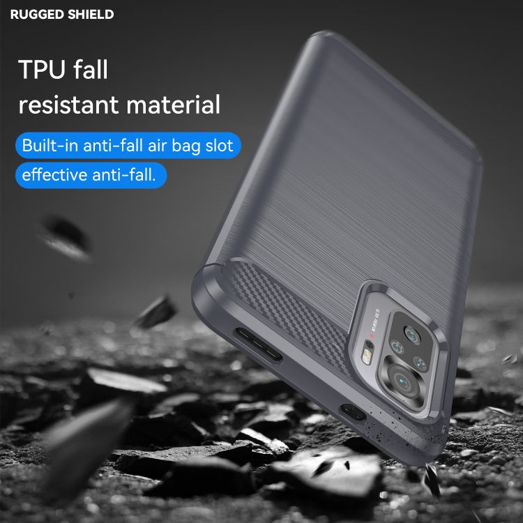 For Xiaomi Redmi Note 11SE 4G Brushed Texture Carbon Fiber Shockproof TPU Phone Case