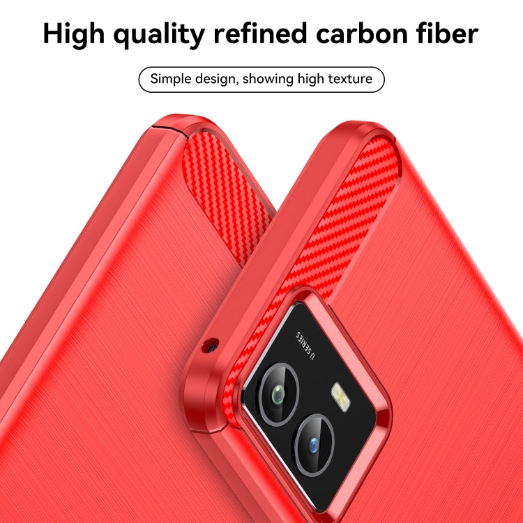For vivo Y30 5G Brushed Texture Carbon Fiber Shockproof TPU Phone Case
