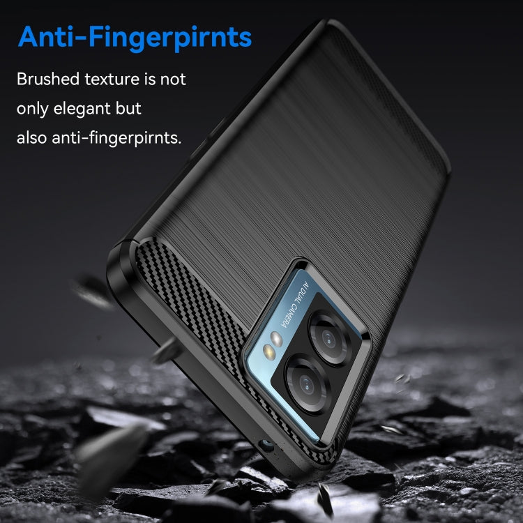 For OnePlus Nord N20 SE Brushed Texture Carbon Fiber Shockproof TPU Phone Case