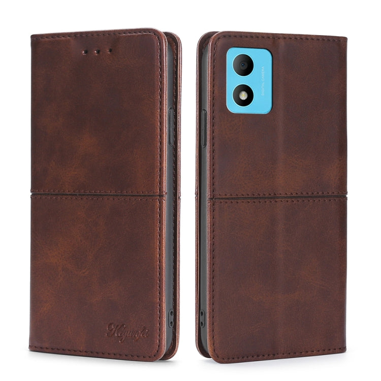 For TCL 305i Cow Texture Magnetic Horizontal Flip Leather Phone Case