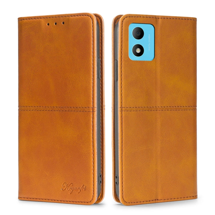 For TCL 305i Cow Texture Magnetic Horizontal Flip Leather Phone Case