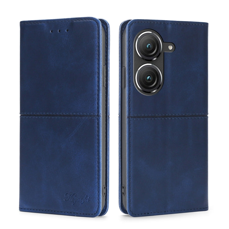 For Asus Zenfone 9 Cow Texture Magnetic Horizontal Flip Leather Phone Case