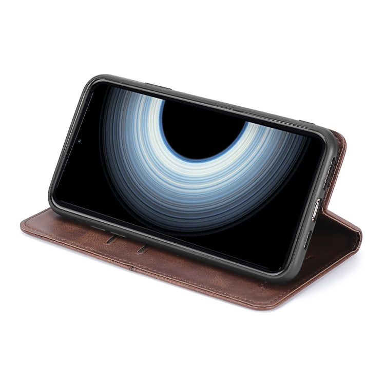 For Asus Zenfone 9 Cow Texture Magnetic Horizontal Flip Leather Phone Case