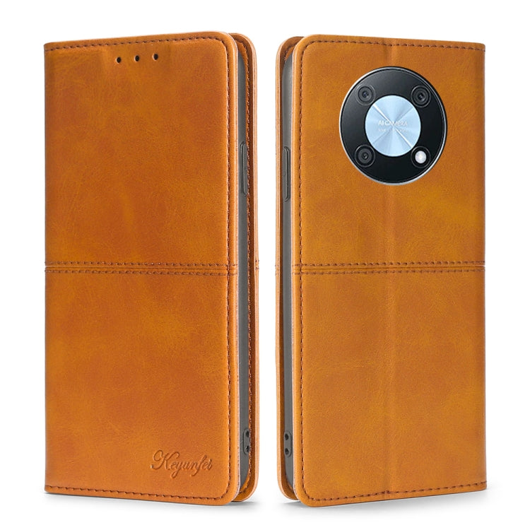For Huawei nova Y90 4G Cow Texture Magnetic Horizontal Flip Leather Phone Case