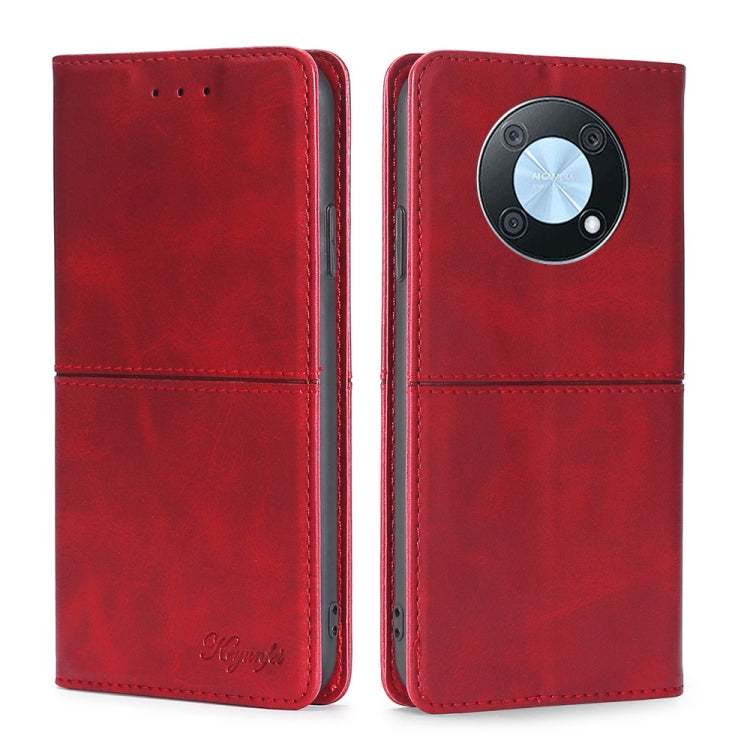 For Huawei nova Y90 4G Cow Texture Magnetic Horizontal Flip Leather Phone Case