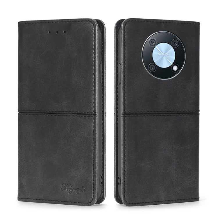 For Huawei nova Y90 4G Cow Texture Magnetic Horizontal Flip Leather Phone Case
