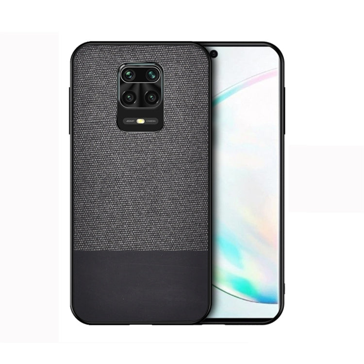 For Xiaomi Redmi Note 9 Pro Shockproof Splicing PU + Cloth Texture PC + TPU Protective Case