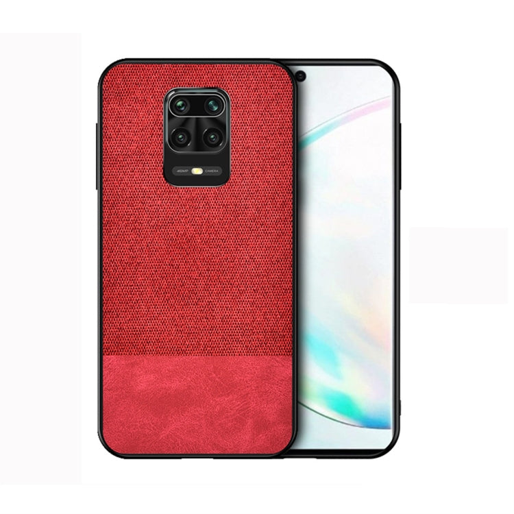For Xiaomi Redmi Note 9 Pro Shockproof Splicing PU + Cloth Texture PC + TPU Protective Case