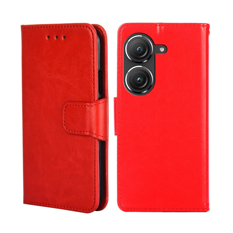 For Asus Zenfone 9 Crystal Texture Horizontal Flip Leather Phone Case