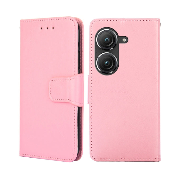 For Asus Zenfone 9 Crystal Texture Horizontal Flip Leather Phone Case