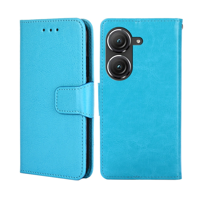 For Asus Zenfone 9 Crystal Texture Horizontal Flip Leather Phone Case