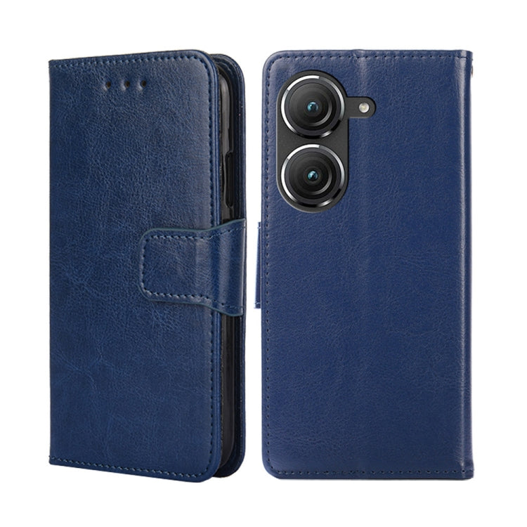 For Asus Zenfone 9 Crystal Texture Horizontal Flip Leather Phone Case