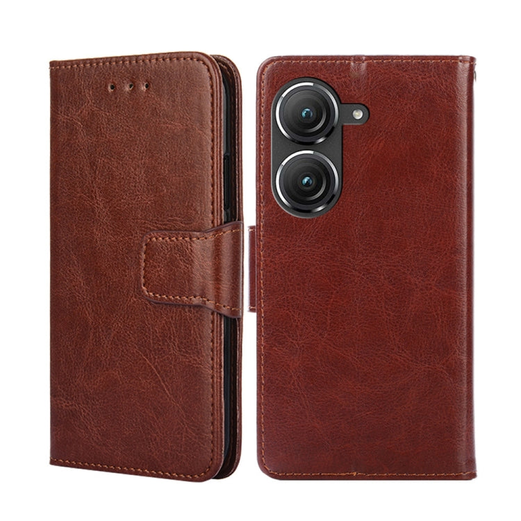 For Asus Zenfone 9 Crystal Texture Horizontal Flip Leather Phone Case
