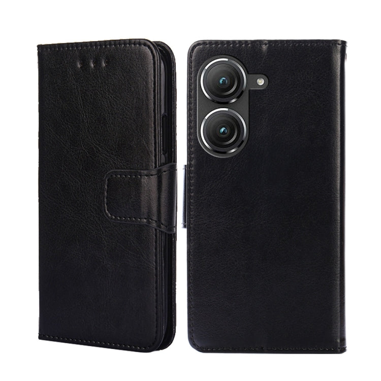 For Asus Zenfone 9 Crystal Texture Horizontal Flip Leather Phone Case