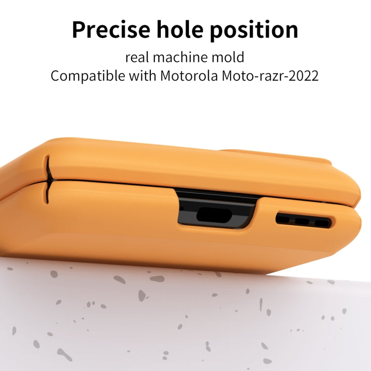 For Motorola Moto Razr 2022 Skin Feel Macaron Three-piece Set Hinge Phone Case