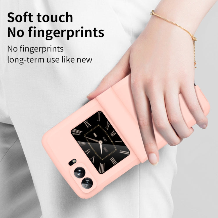 For Motorola Moto Razr 2022 Skin Feel Macaron Three-piece Set Hinge Phone Case