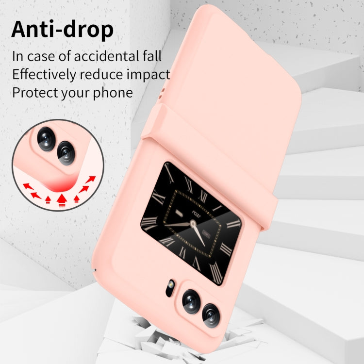 For Motorola Moto Razr 2022 Skin Feel Macaron Three-piece Set Hinge Phone Case