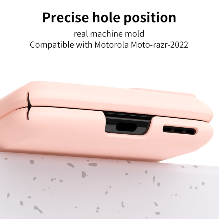 For Motorola Moto Razr 2022 Skin Feel Macaron Three-piece Set Hinge Phone Case