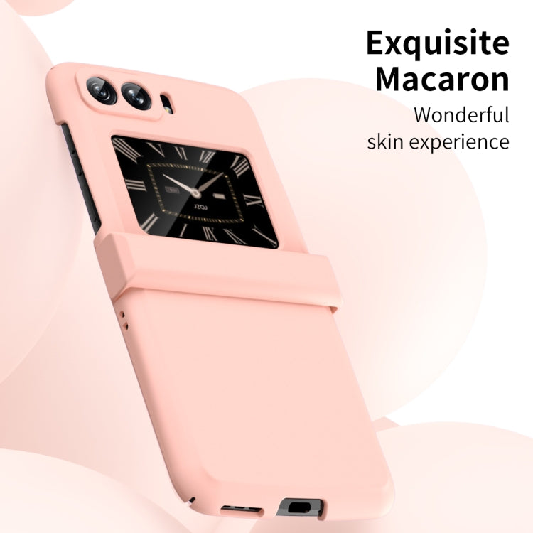 For Motorola Moto Razr 2022 Skin Feel Macaron Three-piece Set Hinge Phone Case
