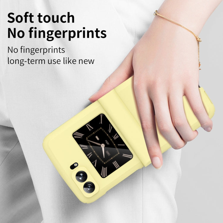 For Motorola Moto Razr 2022 Skin Feel Macaron Three-piece Set Hinge Phone Case