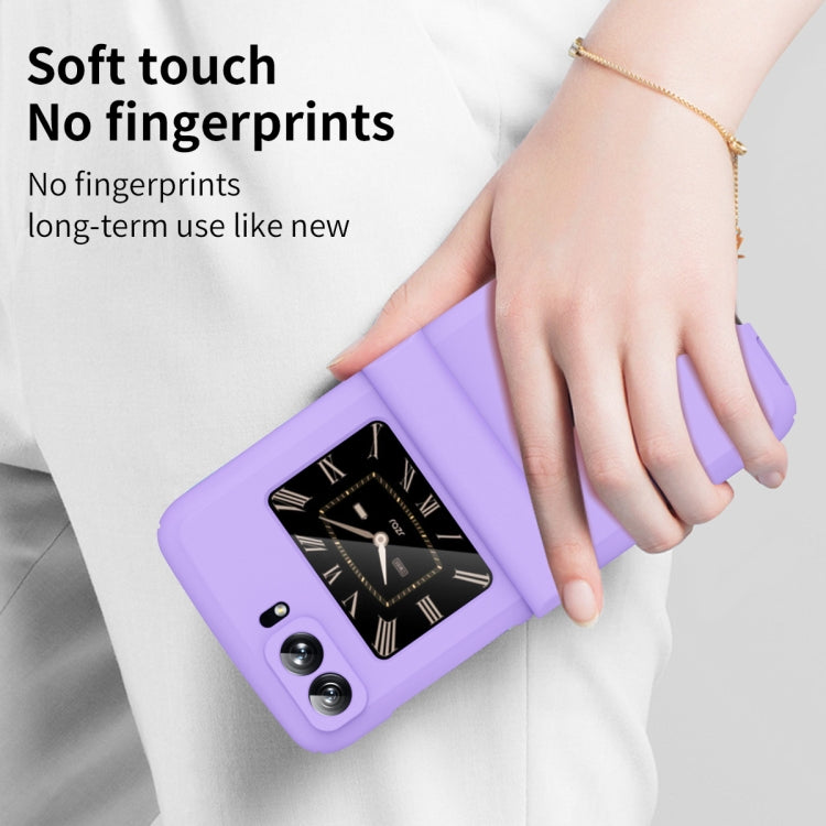 For Motorola Moto Razr 2022 Skin Feel Macaron Three-piece Set Hinge Phone Case
