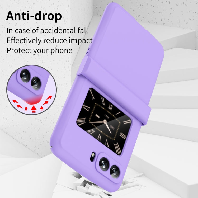 For Motorola Moto Razr 2022 Skin Feel Macaron Three-piece Set Hinge Phone Case