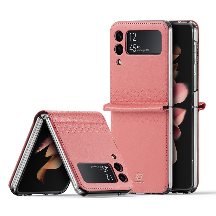 For Samsung Galaxy Z Flip3 5G DUX DUCIS Bril Series PU + TPU Phone Case(Pink)