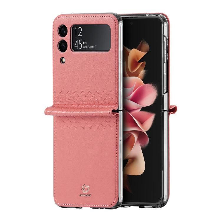 For Samsung Galaxy Z Flip3 5G DUX DUCIS Bril Series PU + TPU Phone Case(Pink)