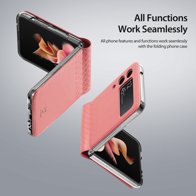 For Samsung Galaxy Z Flip3 5G DUX DUCIS Bril Series PU + TPU Phone Case(Pink)