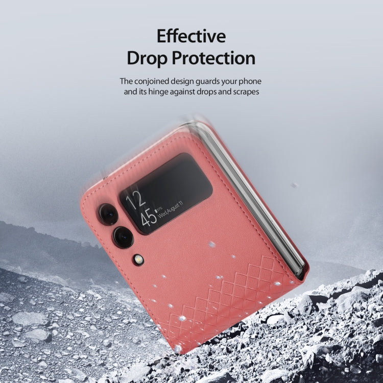 For Samsung Galaxy Z Flip3 5G DUX DUCIS Bril Series PU + TPU Phone Case(Pink)