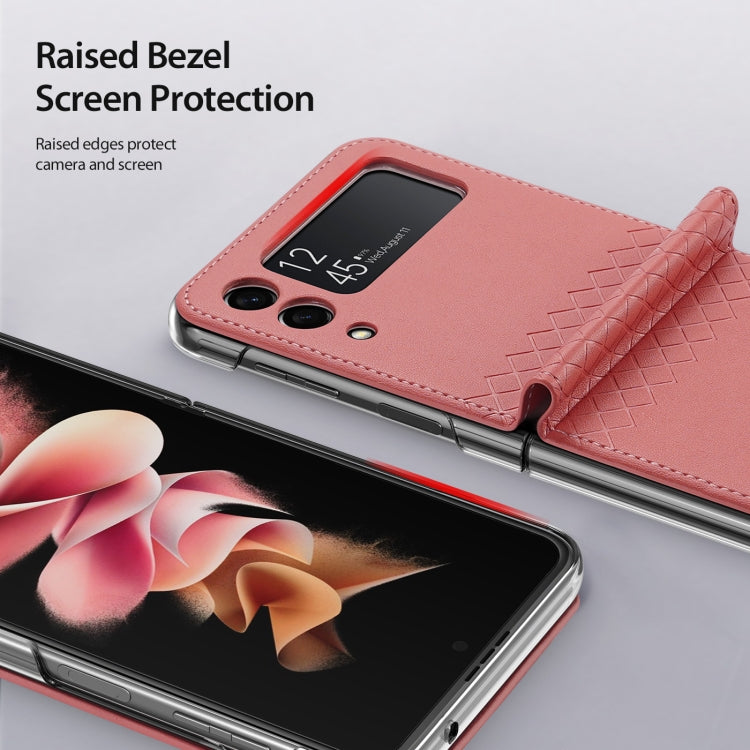 For Samsung Galaxy Z Flip3 5G DUX DUCIS Bril Series PU + TPU Phone Case(Pink)