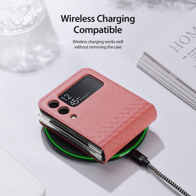 For Samsung Galaxy Z Flip3 5G DUX DUCIS Bril Series PU + TPU Phone Case(Pink)