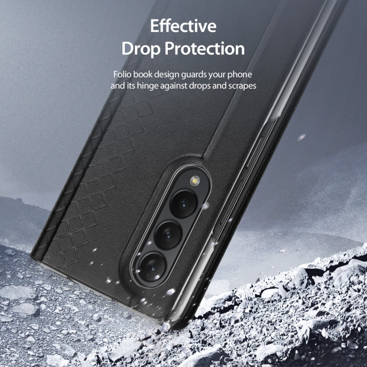 For Samsung Galaxy Z Fold3 5G DUX DUCIS Bril Series PU + TPU Phone Case(Black)